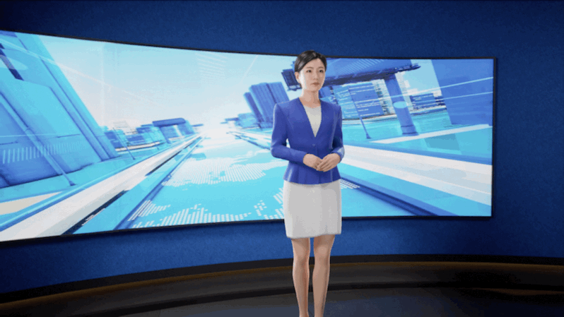 全世界首位AI合成的3D版女主播亮相演播室！