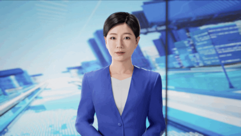 全世界首位AI合成的3D版女主播亮相演播室！