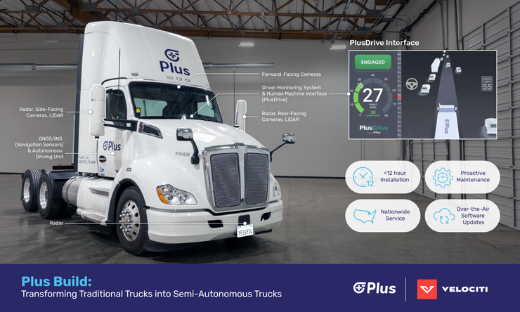 智加科技在全美推出Plus Build计划，传统重卡可一日内加装自动驾驶功能