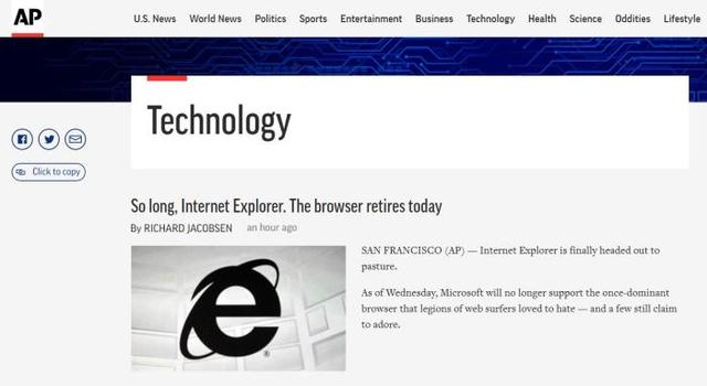 IE浏览器时代结束，停服影响的网民数量将超4亿！ 