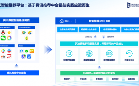 构筑国内领先的大数据产品矩阵，腾讯云推出智能推荐和BI两款新品