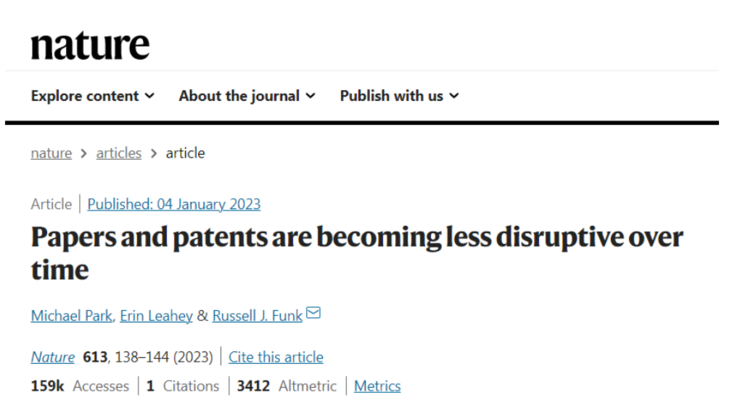 Nature：近年来论文数量激增，但科技界没有创新  